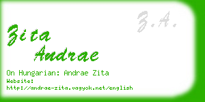 zita andrae business card